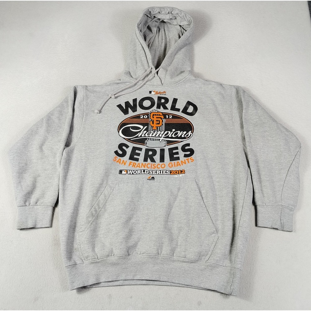 Majestic Hoodie Mens Large Gray San Francisco Giants MLB Baseball World Series